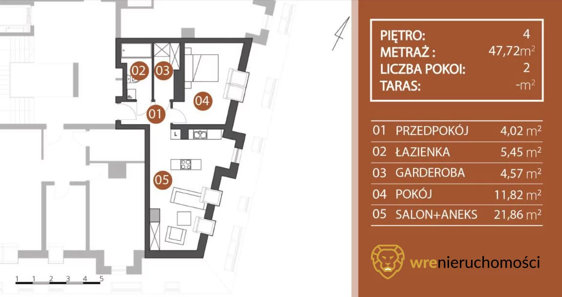 2 pokoje, mieszkanie 47,72 m², piętro 4, oferta nr , 493601, Wrocław, Biskupin-Sępolno-Dąbie-Bartoszowice, Śródmieście