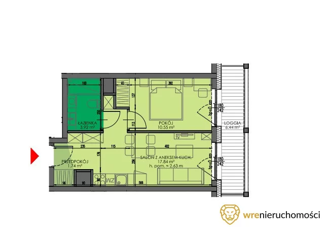 Mieszkanie na sprzedaż, 34,05 m², 2 pokoje, 8 piętro, oferta nr 173683