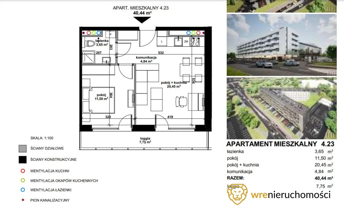 Apartament na sprzedaż, 41,00 m², 2 pokoje, piętro 4, oferta nr 910480