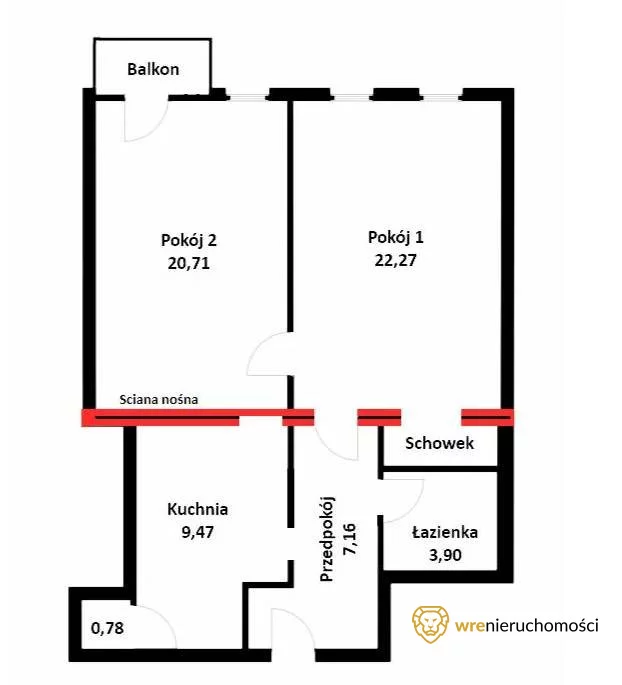 2 pokoje, mieszkanie 64,00 m², piętro 3, oferta nr , 871252, Wrocław, Przedmieście Oławskie