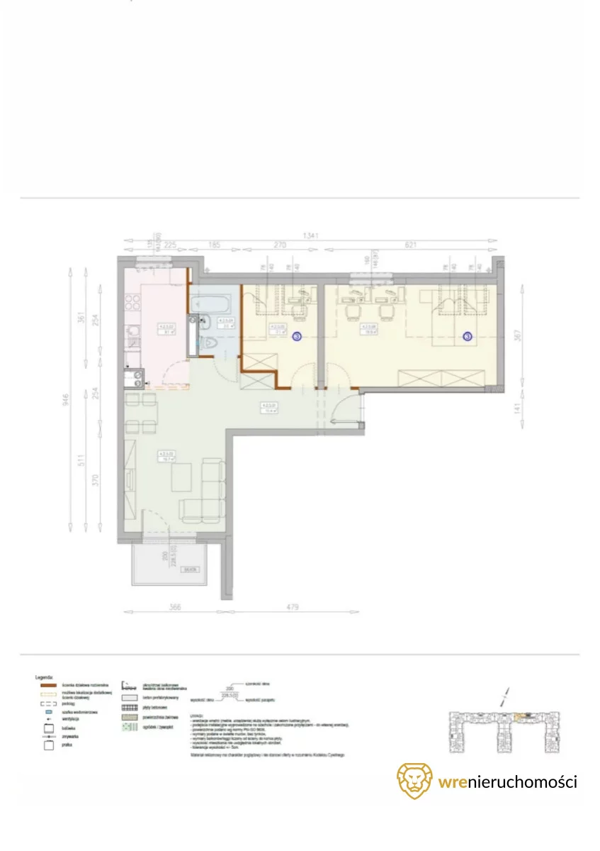 Mieszkanie trzypokojowe 67,28 m², Wrocław, Księże, Księże Wielkie, Blizanowicka, Sprzedaż