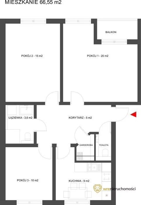 3 pokoje, mieszkanie 65,52 m², piętro 2, oferta nr , 775528, Wrocław, Biskupin-Sępolno-Dąbie-Bartoszowice, Śródmieście, Bolesława Prusa