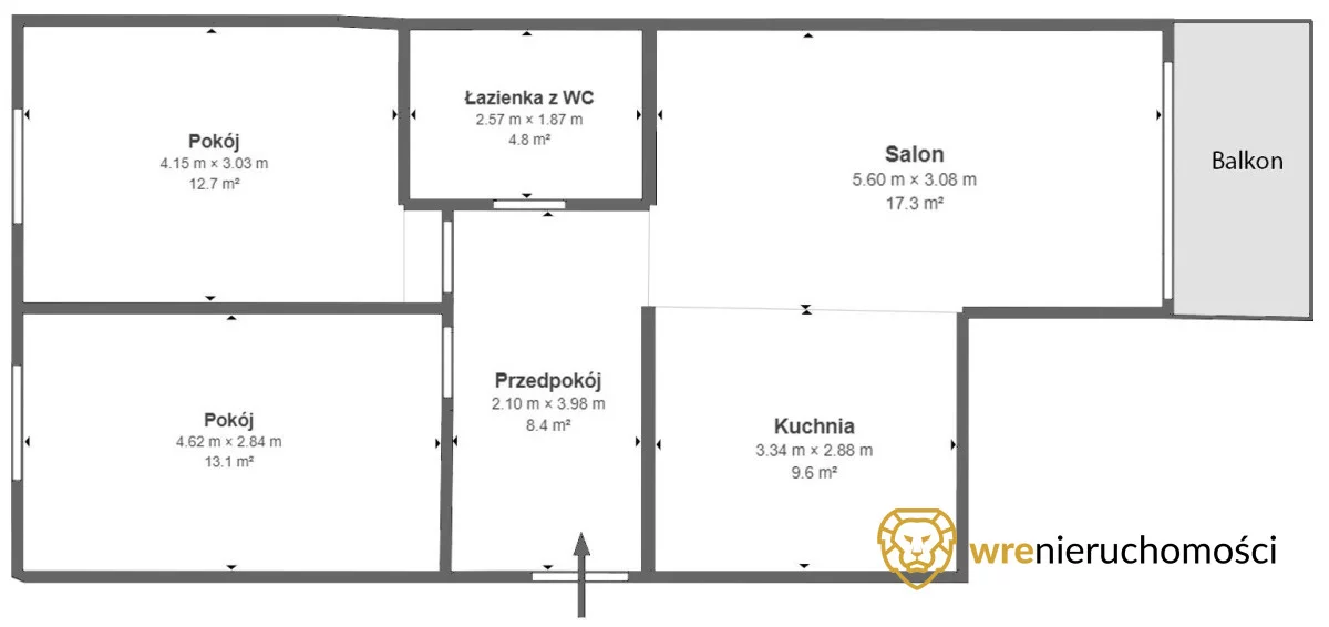 3 pokoje, mieszkanie 66,20 m², piętro 2, oferta nr , 136561, Wrocław, Jagodno, Buforowa