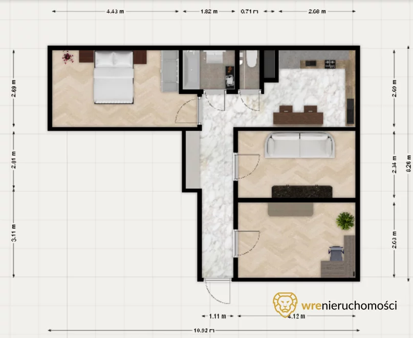3 pokoje, mieszkanie 52,00 m², piętro 1, oferta nr , 323397, Wrocław, Grabiszyn-Grabiszynek, Grabiszyn, Gajowicka