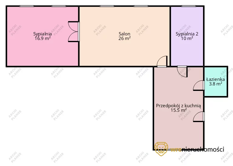 3 pokoje, mieszkanie 70,17 m², piętro 1, oferta nr , 689332, Wrocław, Przedmieście Oławskie, Gen. Karola Kniaziewicza