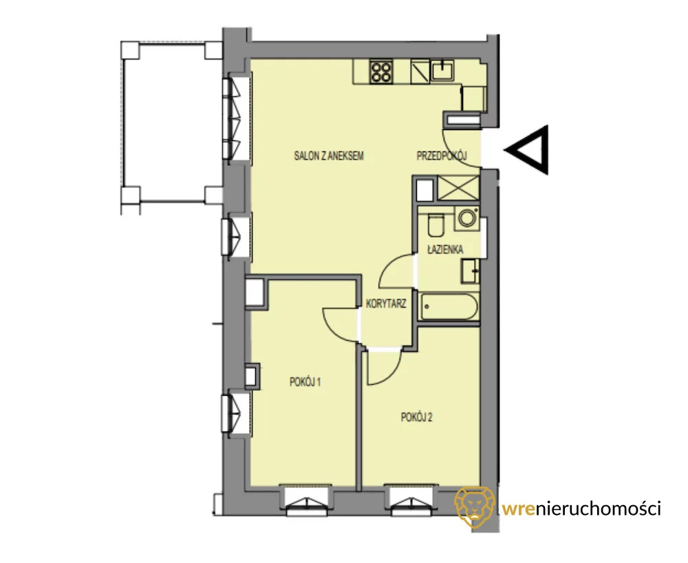 Mieszkanie trzypokojowe 52,78 m², Wrocław, Przedmieście Oławskie, Komuny Paryskiej, Sprzedaż