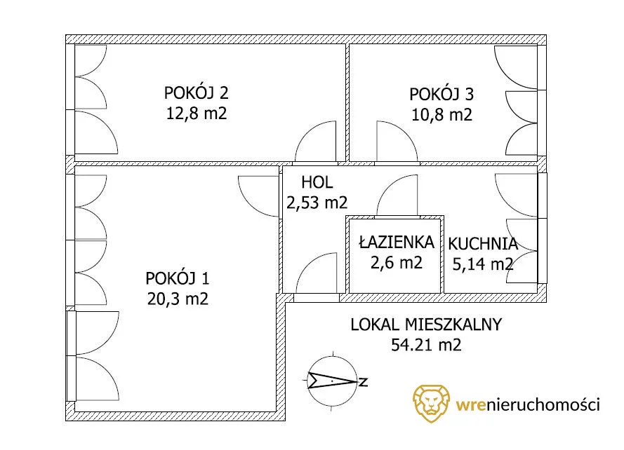 3 pokoje, mieszkanie 54,21 m², parter, oferta nr , 179004, Wrocław, Krzyki-Partynice, Krzyki, Krucza