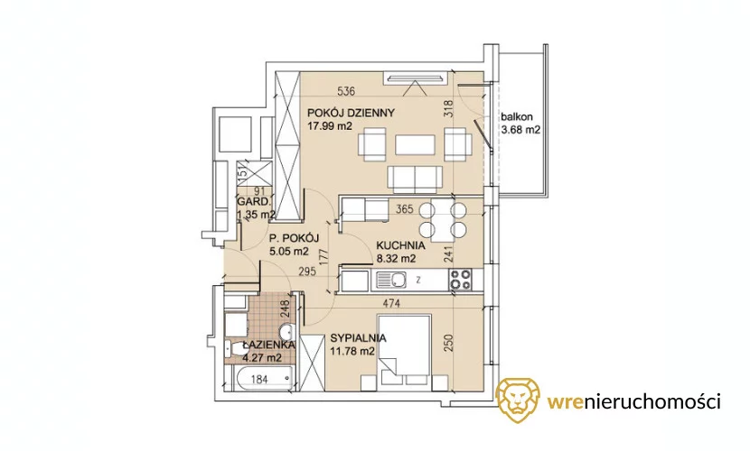 Mieszkanie 48,76 m², piętro 4, oferta nr , 164796, Wrocław, Sołtysowice, Lothara Herbsta