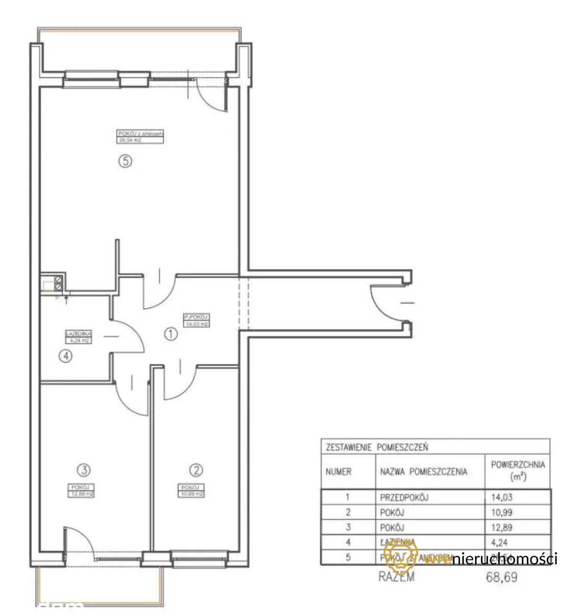 3 pokoje, mieszkanie 68,69 m², piętro 1, oferta nr , 536096, Wrocław, Maślice, Maślicka