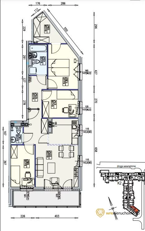 Mieszkanie 55,80 m², piętro 8, oferta nr , 467752, Wrocław, Krzyki-Partynice, Krzyki, Przyjaźni