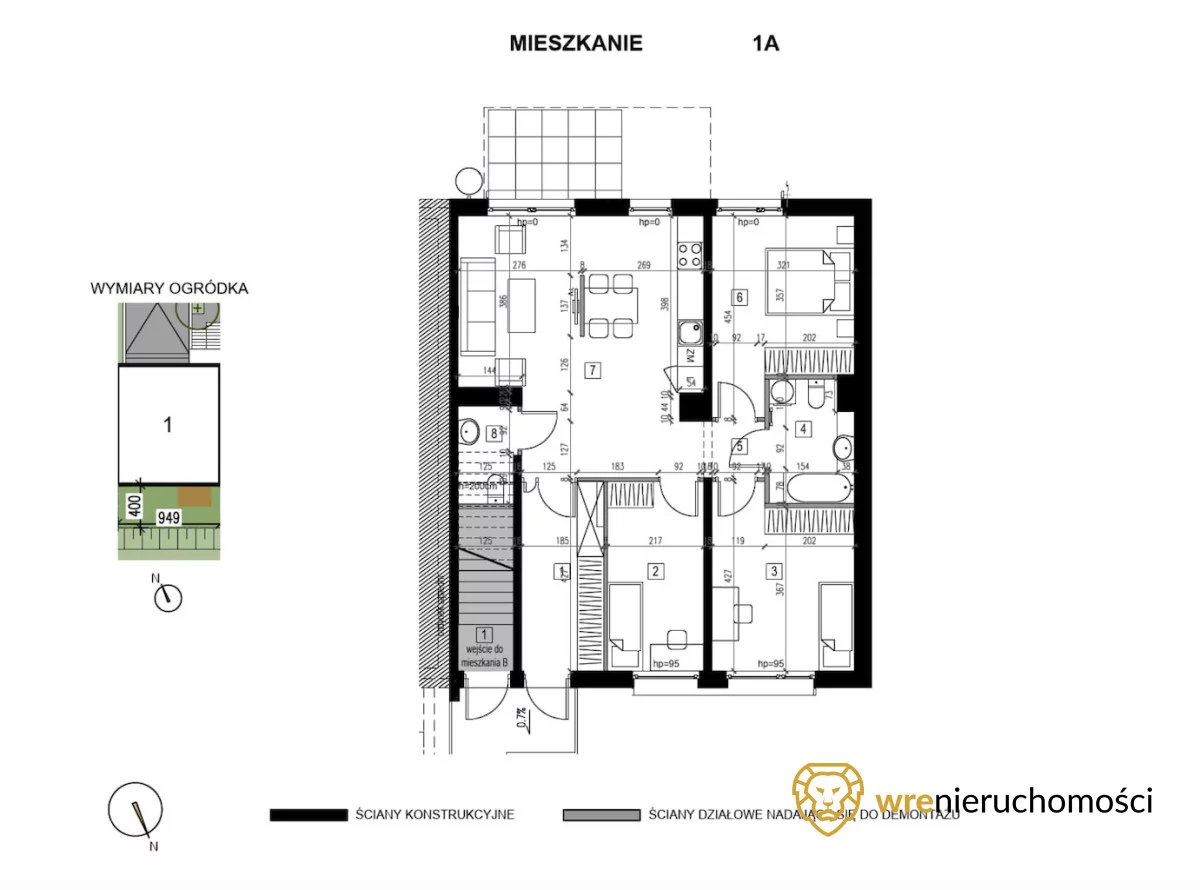 Mieszkanie na sprzedaż, 80,15 m², 4 pokoje, parter, oferta nr 425073