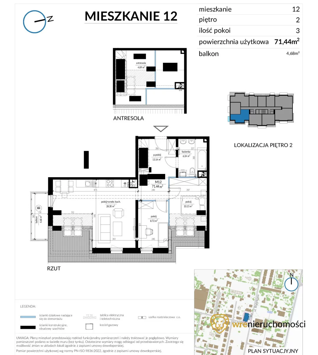 4 pokoje, mieszkanie 71,44 m², piętro 2, oferta nr , 645193, Wrocław, Ołtaszyn, Brylantowa