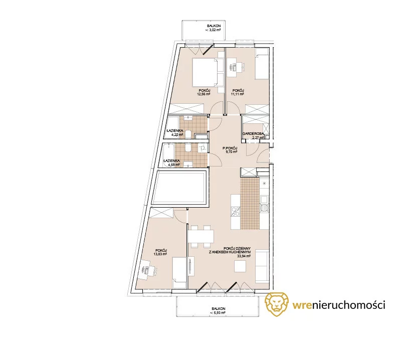 4 pokoje, apartament 92,20 m², parter, oferta nr , 899465, Wrocław, Szczepin, Gnieźnieńska