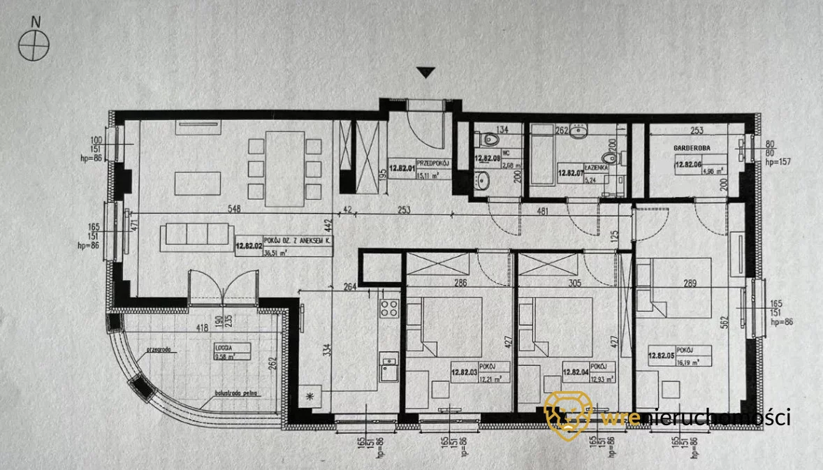 4 pokoje, apartament 105,01 m², piętro 12, oferta nr , 509186, Wrocław, Tarnogaj, Jesionowa