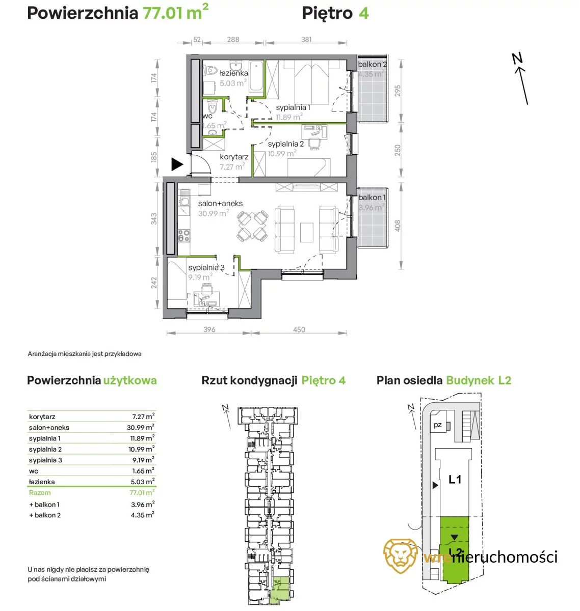 4 pokoje, mieszkanie 77,00 m², piętro 4, oferta nr , 867169, Wrocław, Gądów-Popowice Południowe, Popowice, Legnicka