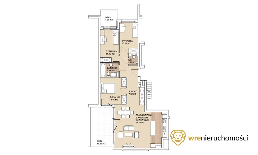 Mieszkanie 88,49 m², parter, oferta nr , 439038, Wrocław, Psie Pole-Zawidawie, Zakrzów, Odolanowska