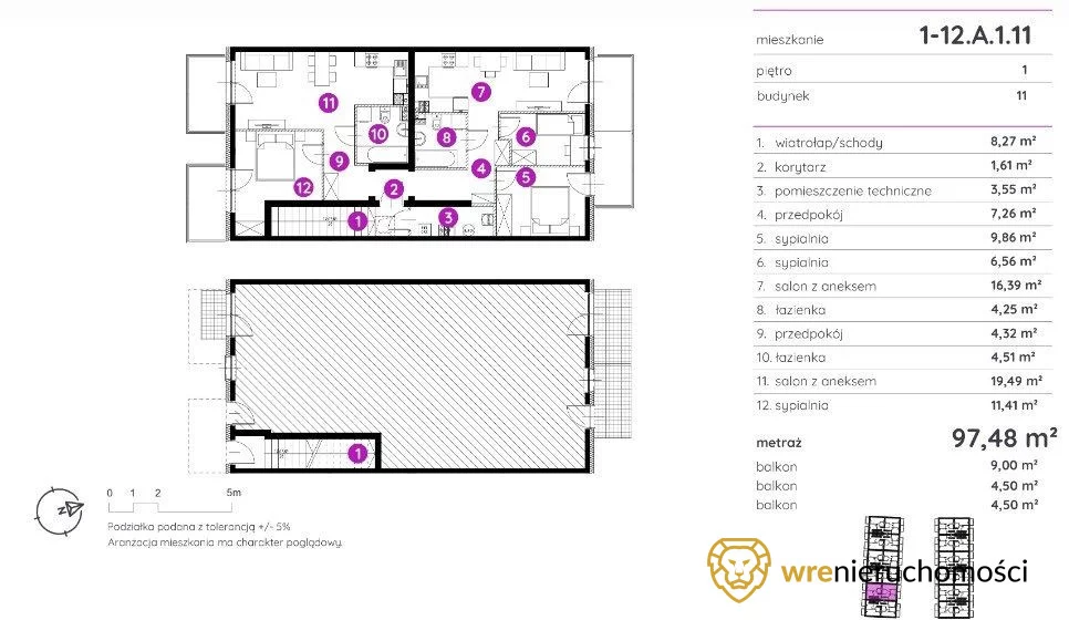 5 pokoi, mieszkanie 97,48 m², piętro 1, oferta nr , 585141, Wrocław, Jagodno, Konduktorska