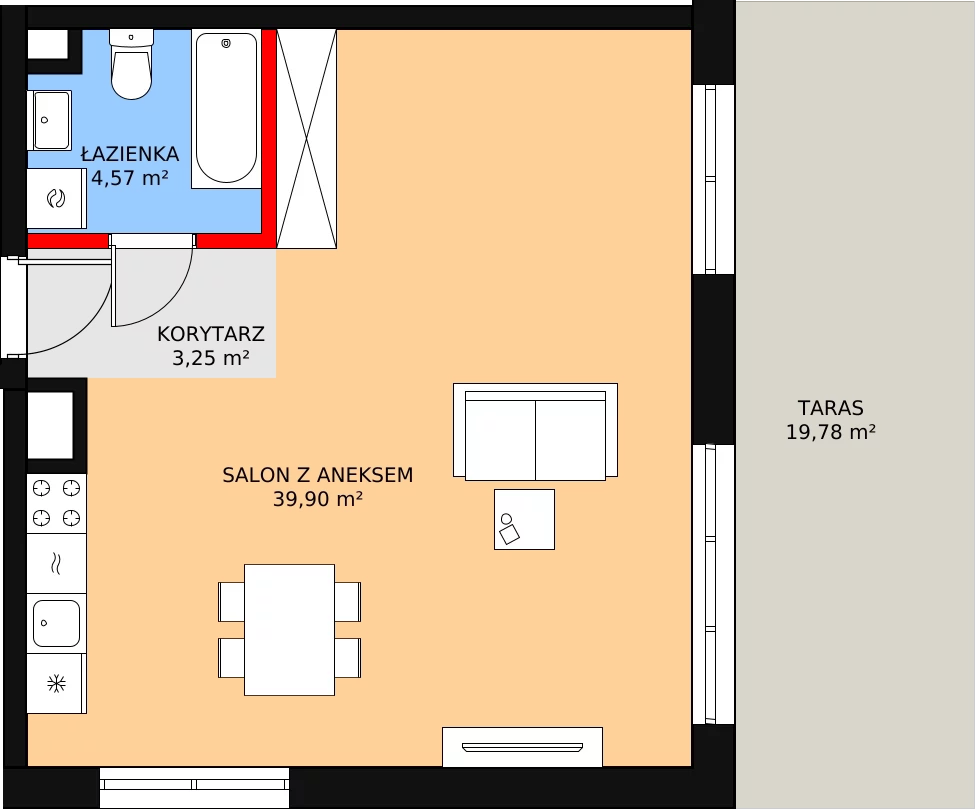 Apartament 47,60 m², parter, oferta nr B-7, Cieszyńska 9, Kraków, Krowodrza, Łobzów, ul. Cieszyńska 9