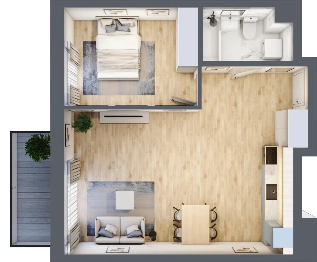2 pokoje, mieszkanie 50,19 m², piętro 2, oferta nr B-29, Cieszyńska 9, Kraków, Krowodrza, Łobzów, ul. Cieszyńska 9