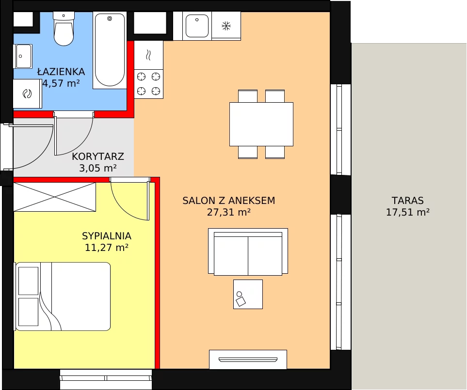 Apartament 46,20 m², parter, oferta nr C-3, Cieszyńska 9, Kraków, Krowodrza, Łobzów, ul. Cieszyńska 9