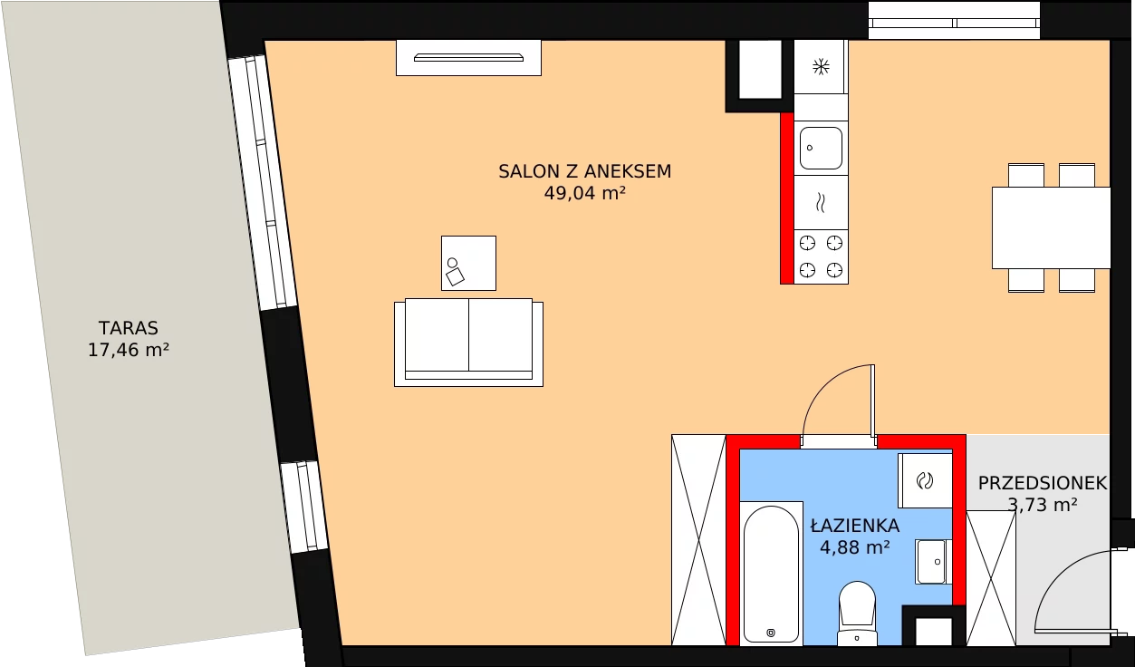 Apartament 57,50 m², parter, oferta nr C-10, Cieszyńska 9, Kraków, Krowodrza, Łobzów, ul. Cieszyńska 9