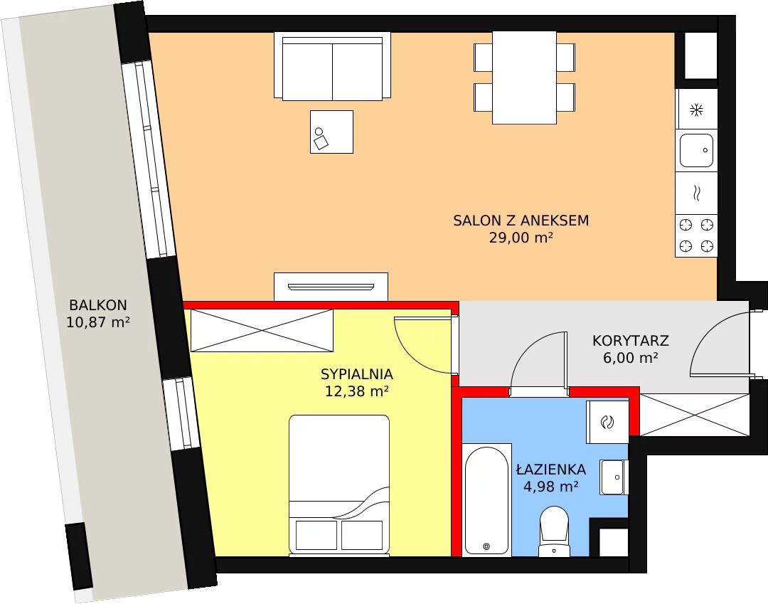 Apartament 52,36 m², piętro 1, oferta nr C-22, Cieszyńska 9, Kraków, Krowodrza, Łobzów, ul. Cieszyńska 9