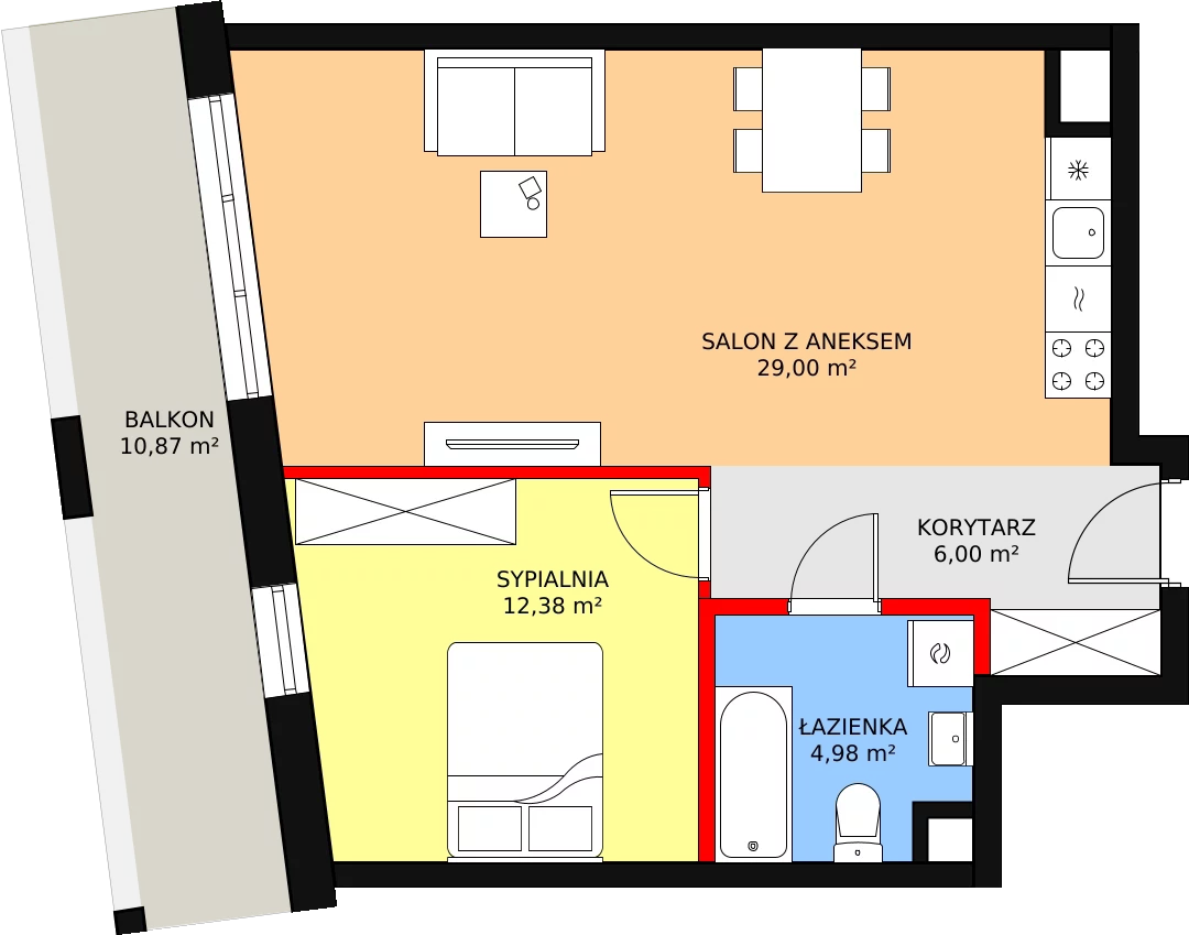 Apartament 52,36 m², piętro 2, oferta nr C-35, Cieszyńska 9, Kraków, Krowodrza, Łobzów, ul. Cieszyńska 9