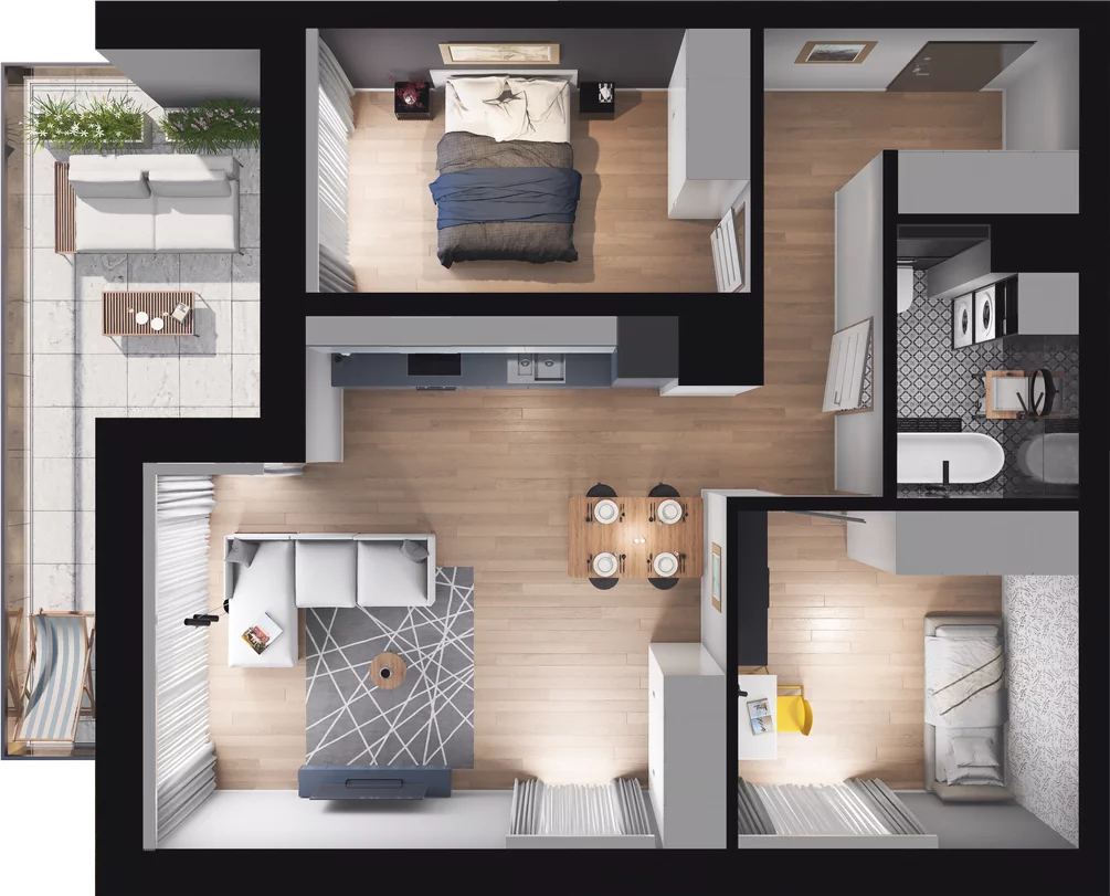 3 pokoje, mieszkanie 63,30 m², piętro 2, oferta nr A10, Apartamenty Tabelowa, Łódź, Górna, ul. Tabelowa 27