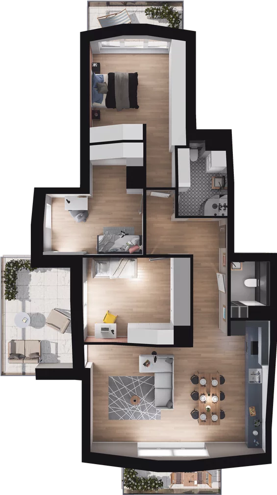 4 pokoje, mieszkanie 75,40 m², piętro 3, oferta nr A14, Apartamenty Tabelowa, Łódź, Górna, ul. Tabelowa 27