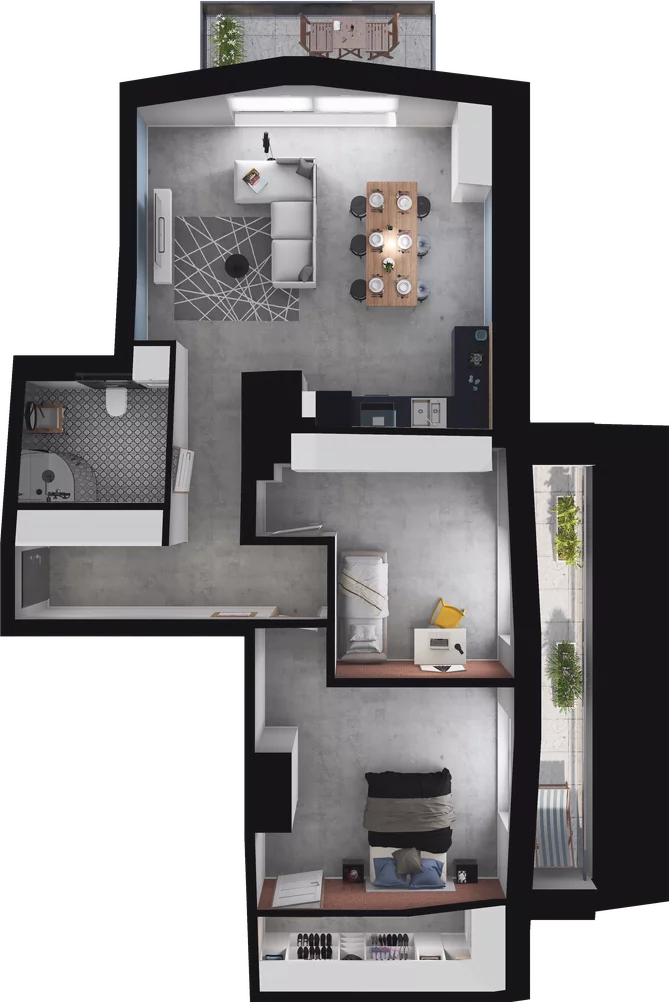 3 pokoje, mieszkanie 65,50 m², piętro 3, oferta nr A16, Apartamenty Tabelowa, Łódź, Górna, ul. Tabelowa 27