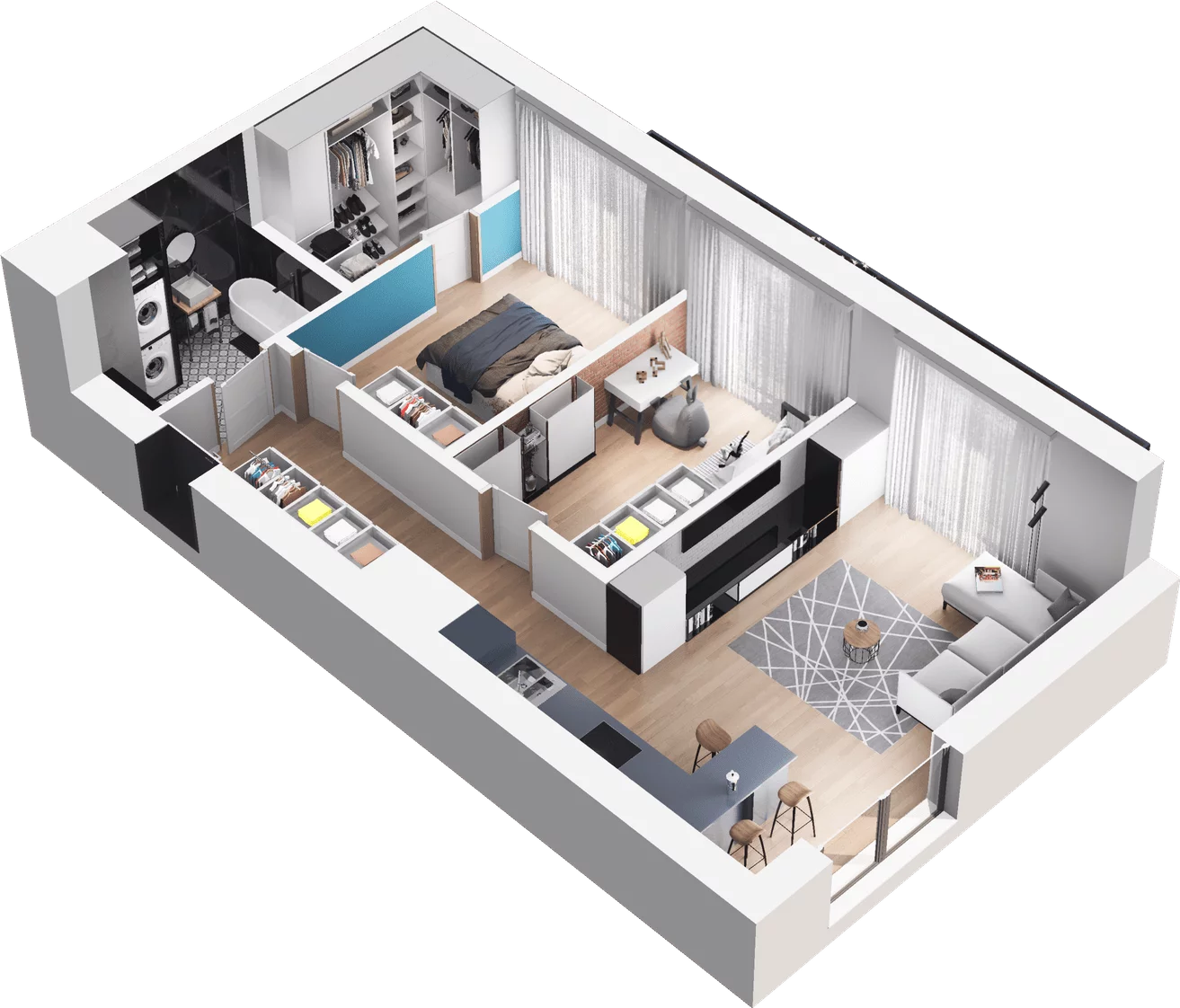 3 pokoje, mieszkanie 63,70 m², piętro 2, oferta nr A12, Apartamenty Tabelowa, Łódź, Górna, ul. Tabelowa 27