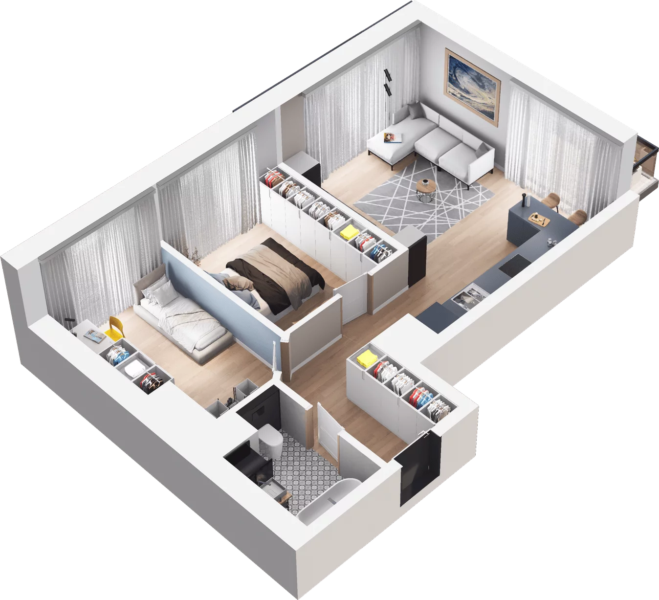 3 pokoje, mieszkanie 56,90 m², piętro 2, oferta nr A13, Apartamenty Tabelowa, Łódź, Górna, ul. Tabelowa 27