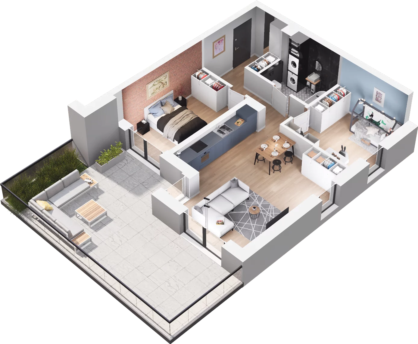 3 pokoje, mieszkanie 63,90 m², parter, oferta nr A2, Apartamenty Tabelowa, Łódź, Górna, ul. Tabelowa 27