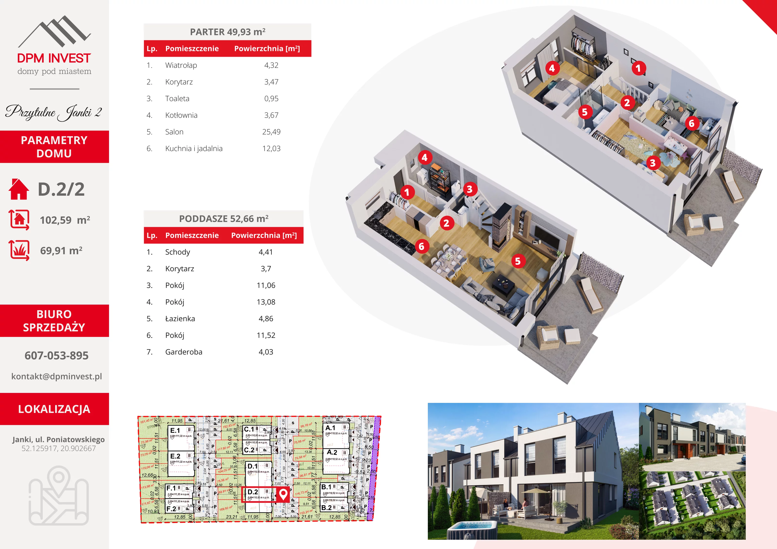 Dom 102,59 m², oferta nr D.2/2, Osiedle Przytulne Janki II, Janki, ul. Poniatowskiego 35