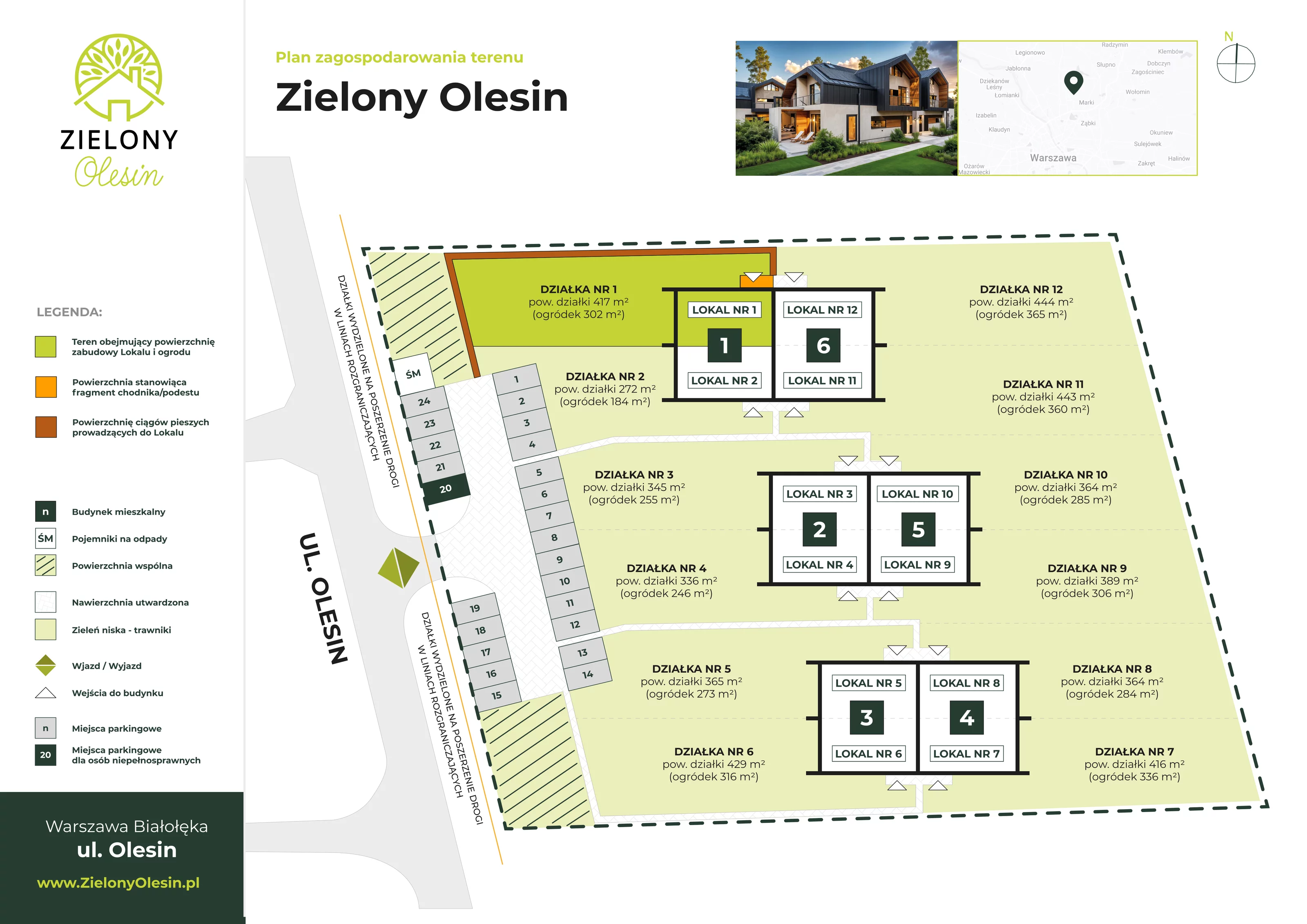Dom 140,18 m², oferta nr 1-1, Zielony Olesin, Warszawa, Białołęka, Kobiałka, ul. Olesin