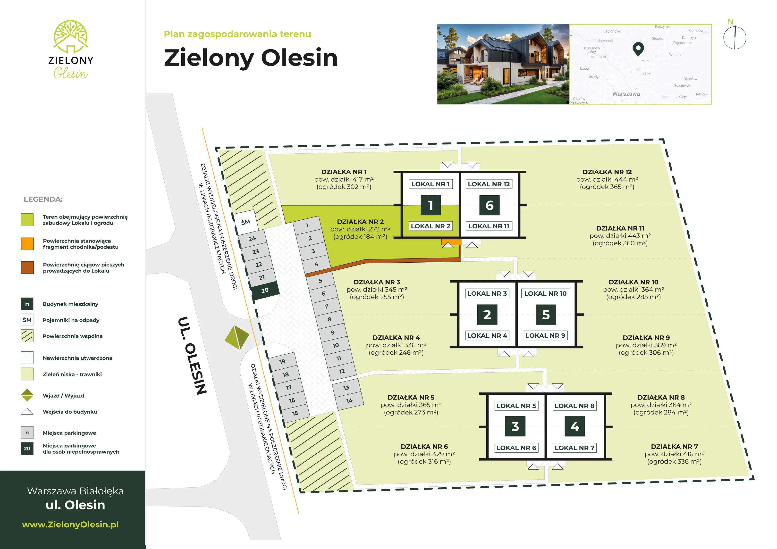 Dom 140,18 m², oferta nr 1-2, Zielony Olesin, Warszawa, Białołęka, Kobiałka, ul. Olesin