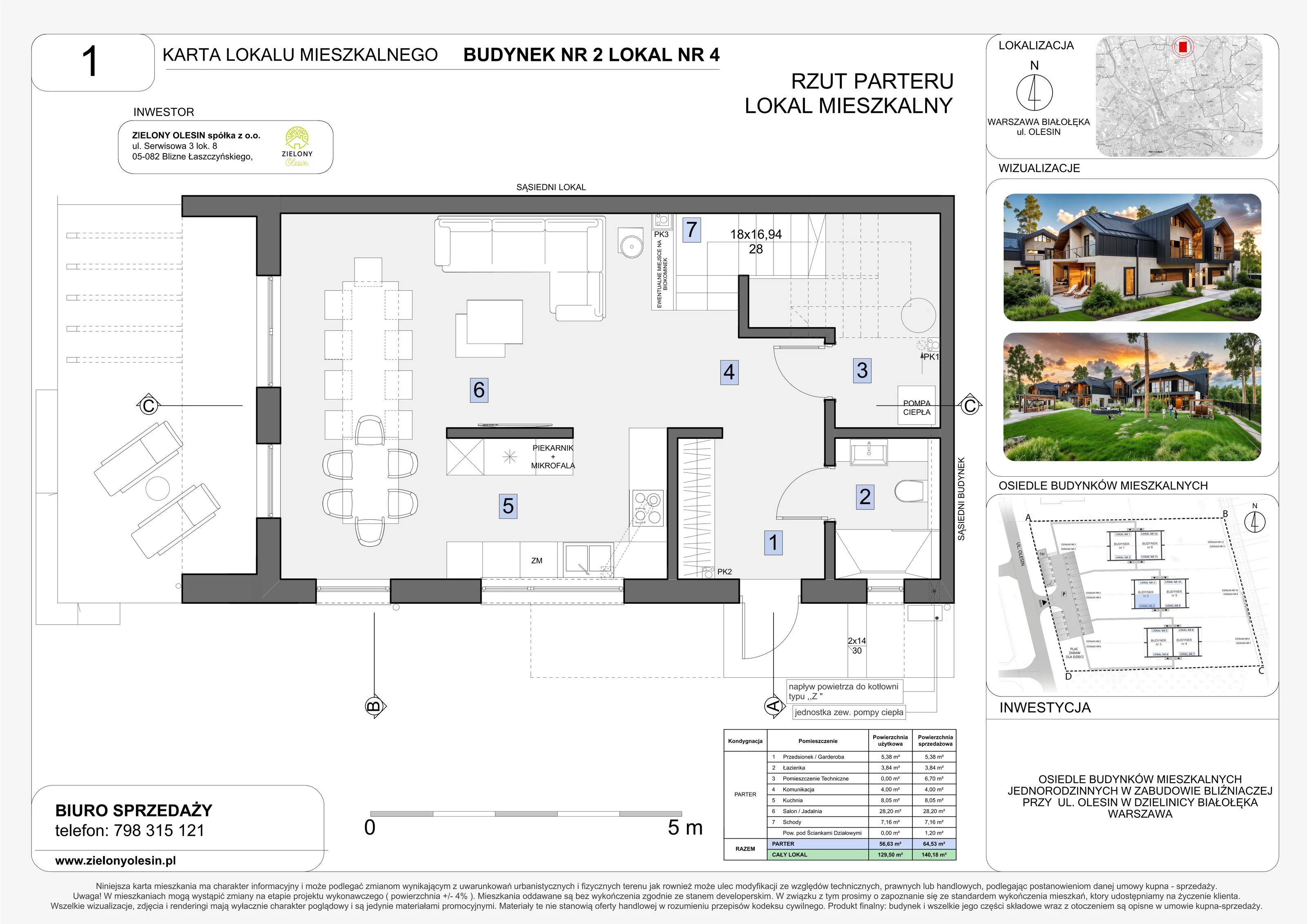 Dom 140,18 m², oferta nr 2-4, Zielony Olesin, Warszawa, Białołęka, Kobiałka, ul. Olesin