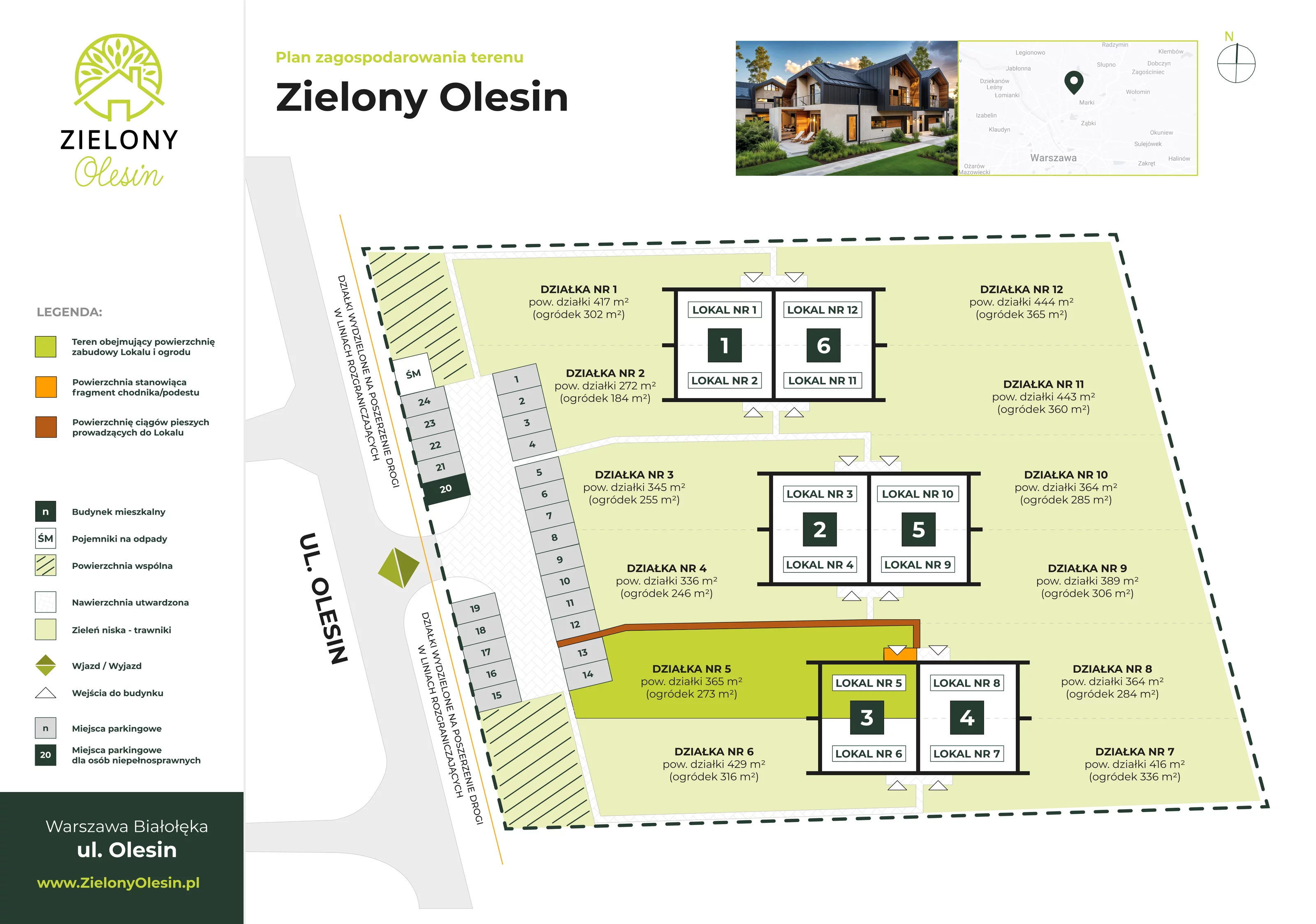 Dom 140,18 m², oferta nr 3-5, Zielony Olesin, Warszawa, Białołęka, Kobiałka, ul. Olesin