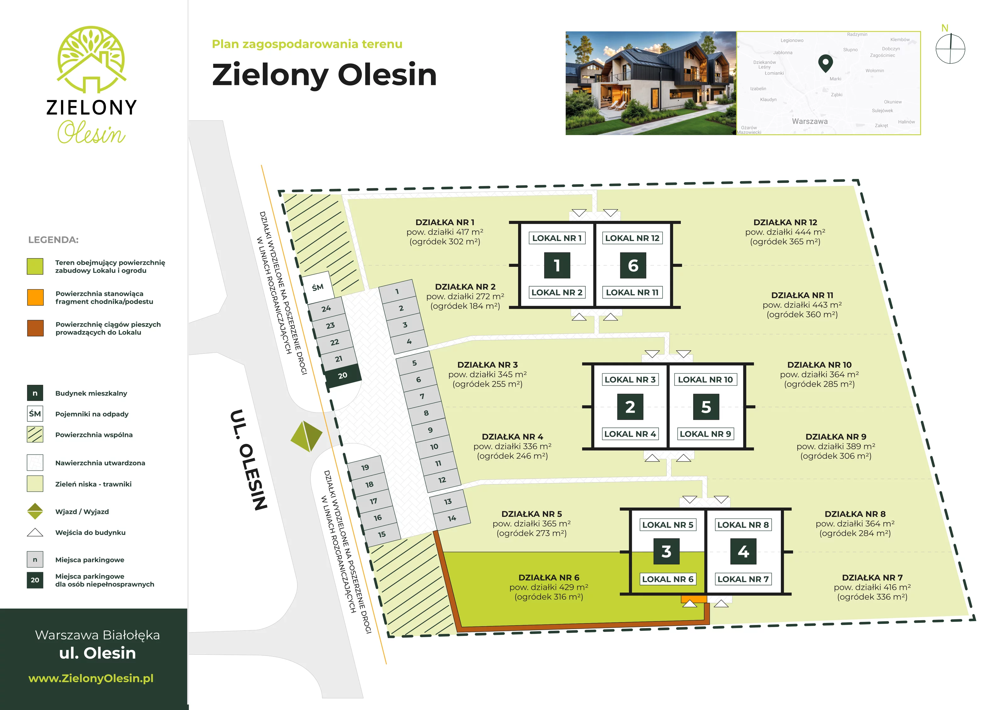 Dom 140,18 m², oferta nr 3-6, Zielony Olesin, Warszawa, Białołęka, Kobiałka, ul. Olesin