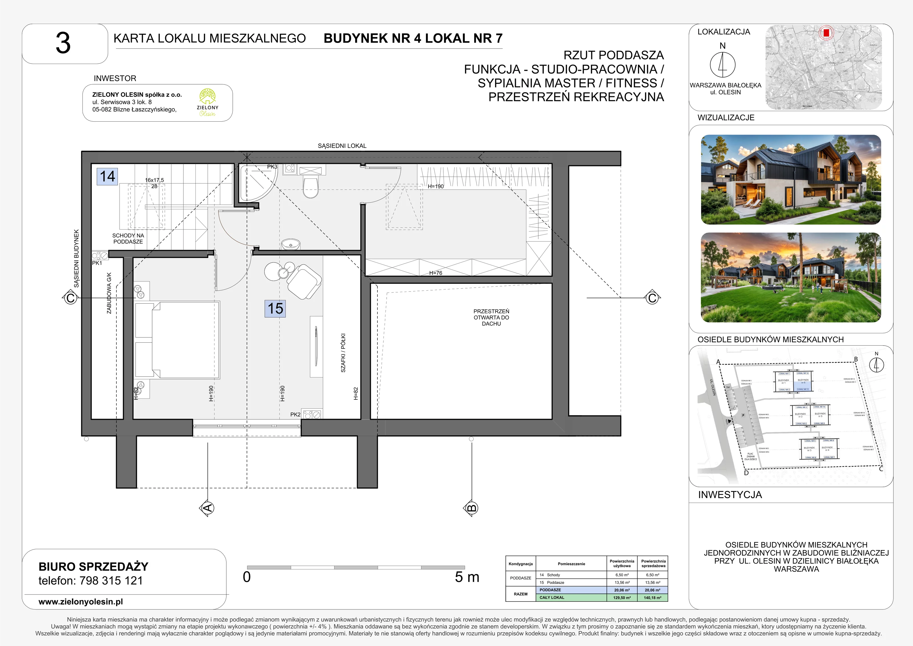 Dom 140,18 m², oferta nr 4-7, Zielony Olesin, Warszawa, Białołęka, Kobiałka, ul. Olesin