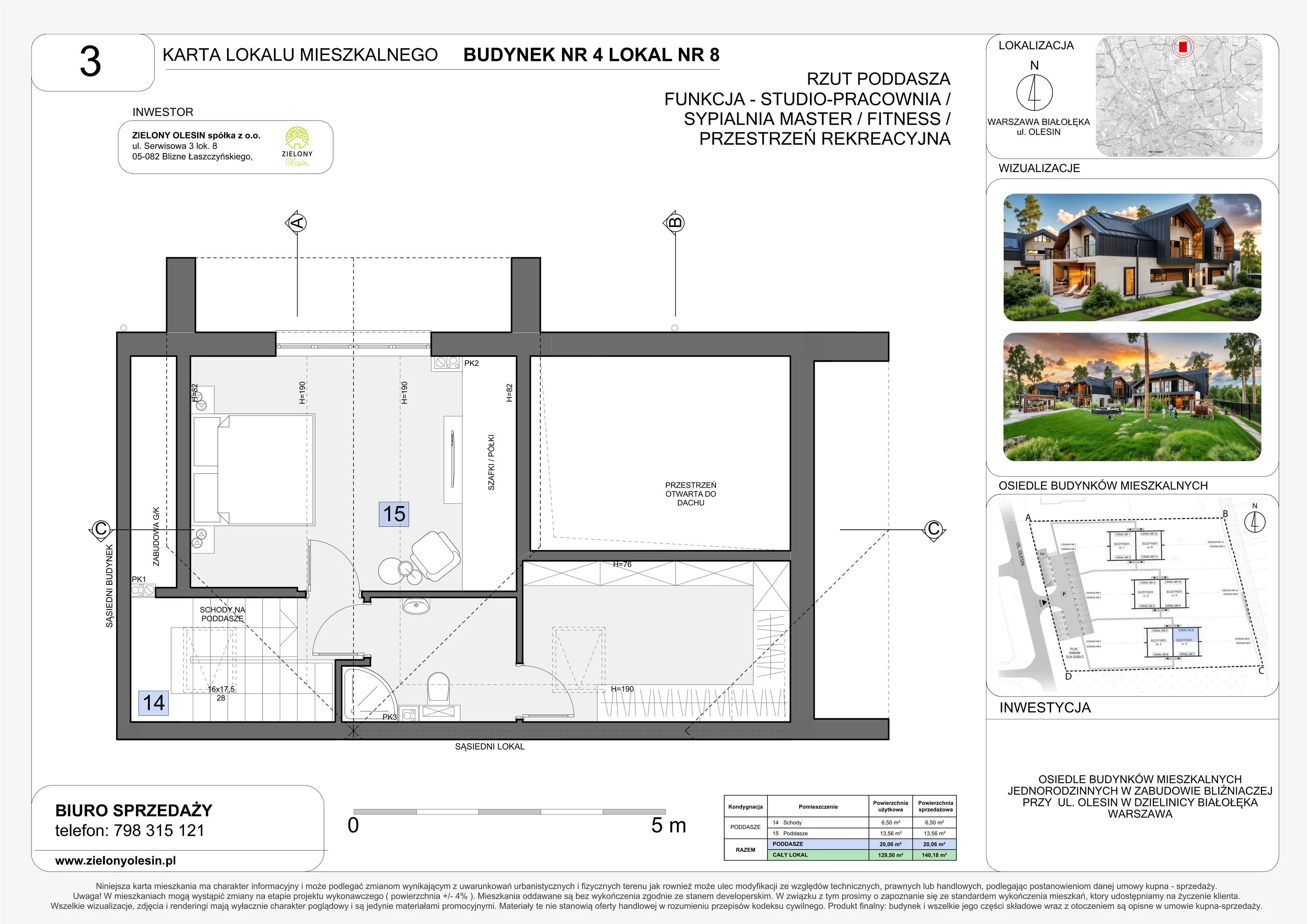 Dom 140,18 m², oferta nr 4-8, Zielony Olesin, Warszawa, Białołęka, Kobiałka, ul. Olesin