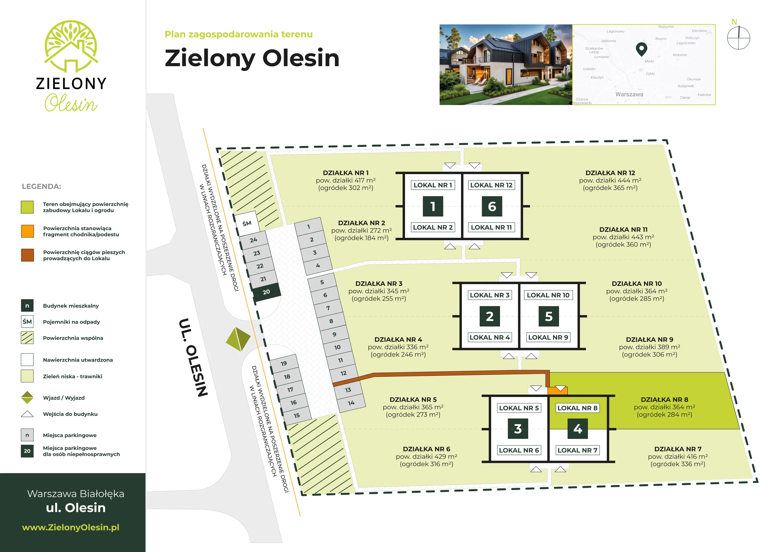 Dom 140,18 m², oferta nr 4-8, Zielony Olesin, Warszawa, Białołęka, Kobiałka, ul. Olesin