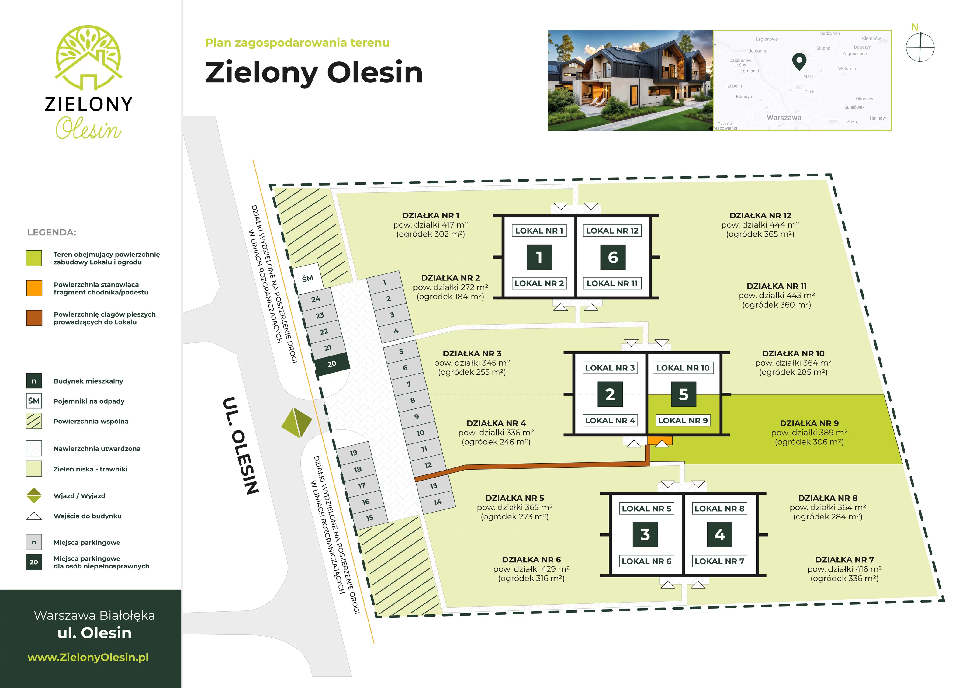 Dom 140,18 m², oferta nr 5-9, Zielony Olesin, Warszawa, Białołęka, Kobiałka, ul. Olesin