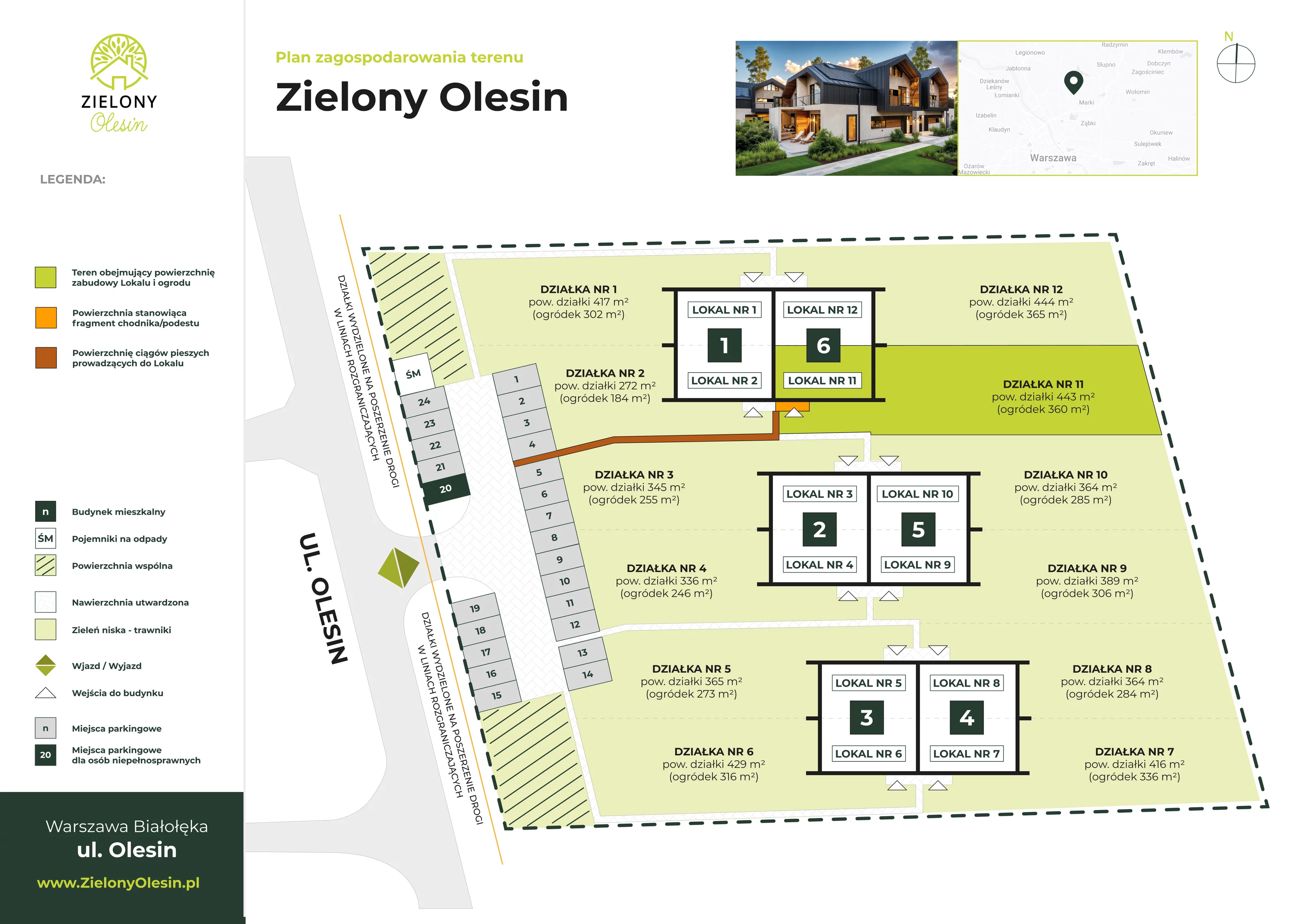 Dom 140,18 m², oferta nr 6-11, Zielony Olesin, Warszawa, Białołęka, Kobiałka, ul. Olesin