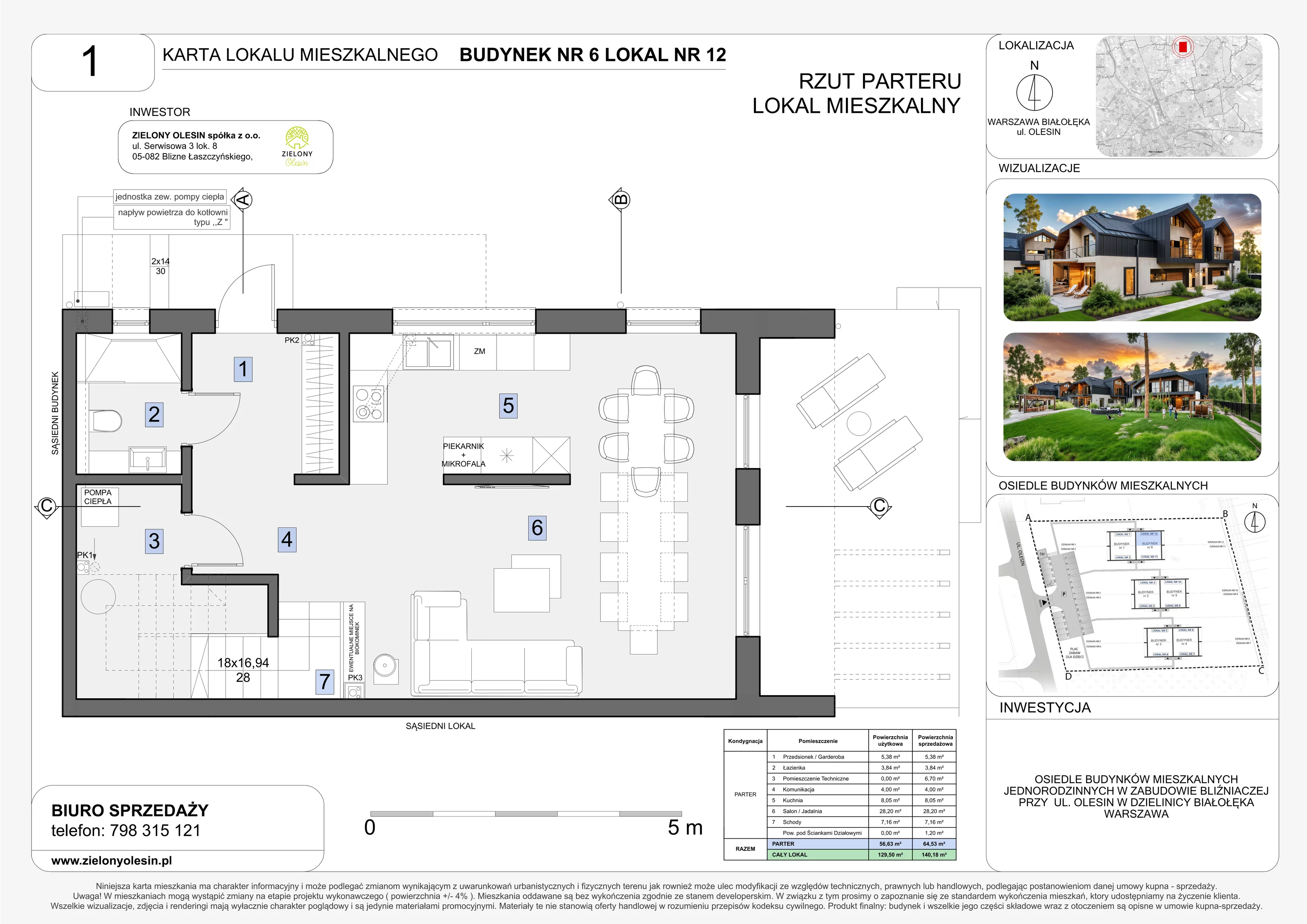 Dom 140,18 m², oferta nr 6-12, Zielony Olesin, Warszawa, Białołęka, Kobiałka, ul. Olesin