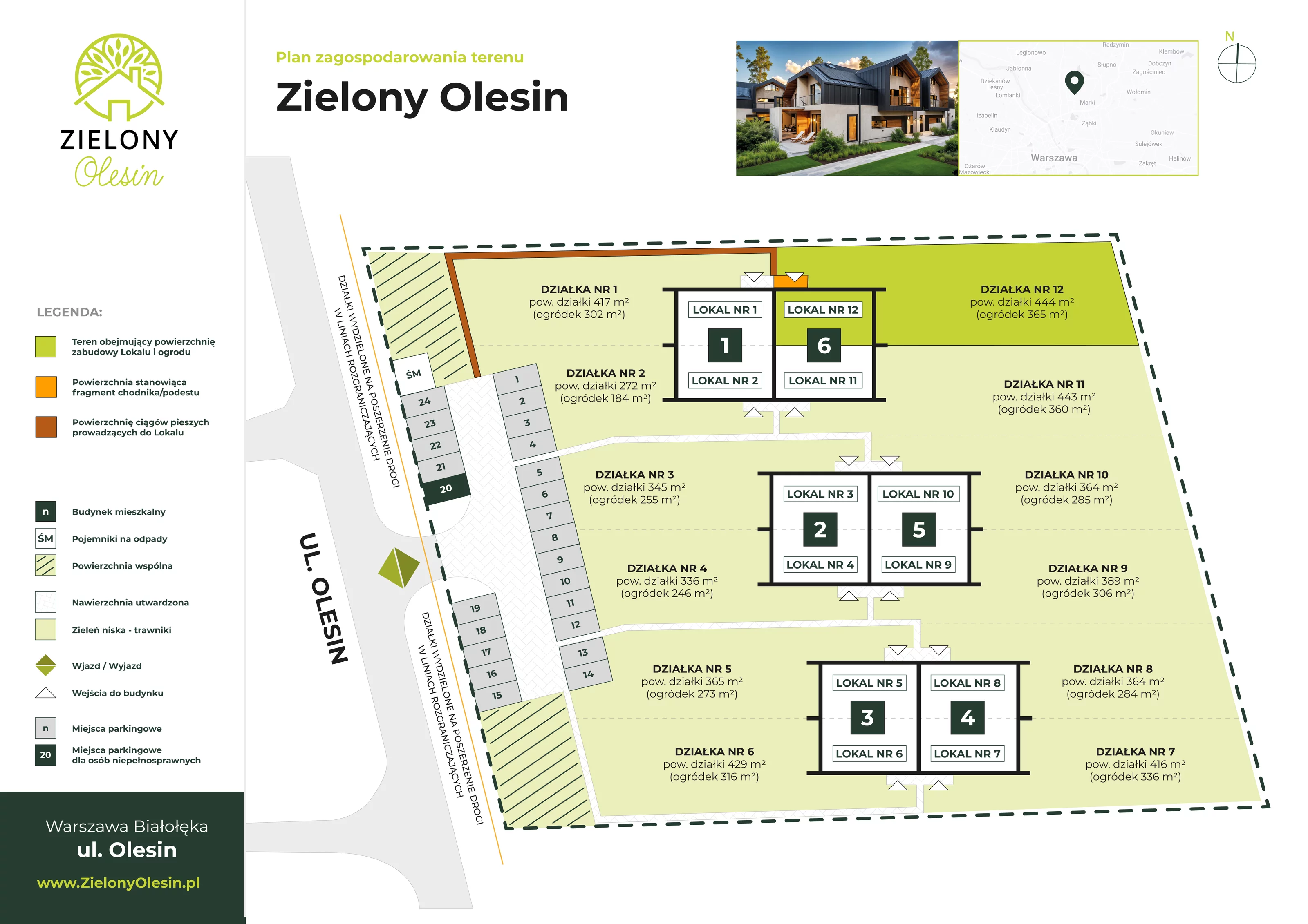 Dom 140,18 m², oferta nr 6-12, Zielony Olesin, Warszawa, Białołęka, Kobiałka, ul. Olesin