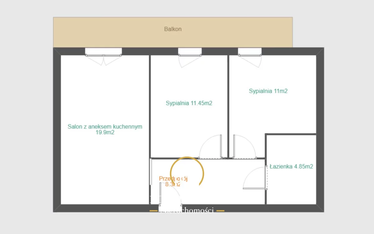 3 pokoje, mieszkanie 56,54 m², parter, oferta nr , RN657073, Lublin, Dziesiąta, Dziesiąta, Obrońców Lublina