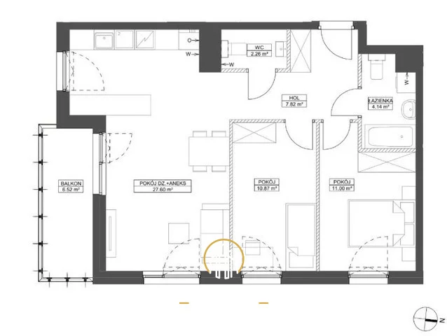 3 pokoje, mieszkanie 63,72 m², piętro 7, oferta nr , RGN188760, Gdańsk, Starowiejska