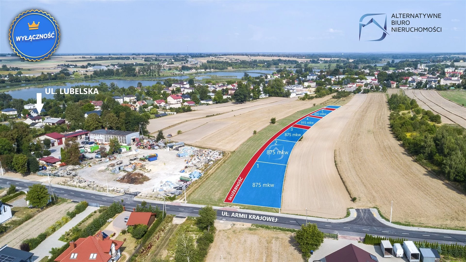 Działka 875,00 m², Piaski, Armii Krajowej, Sprzedaż