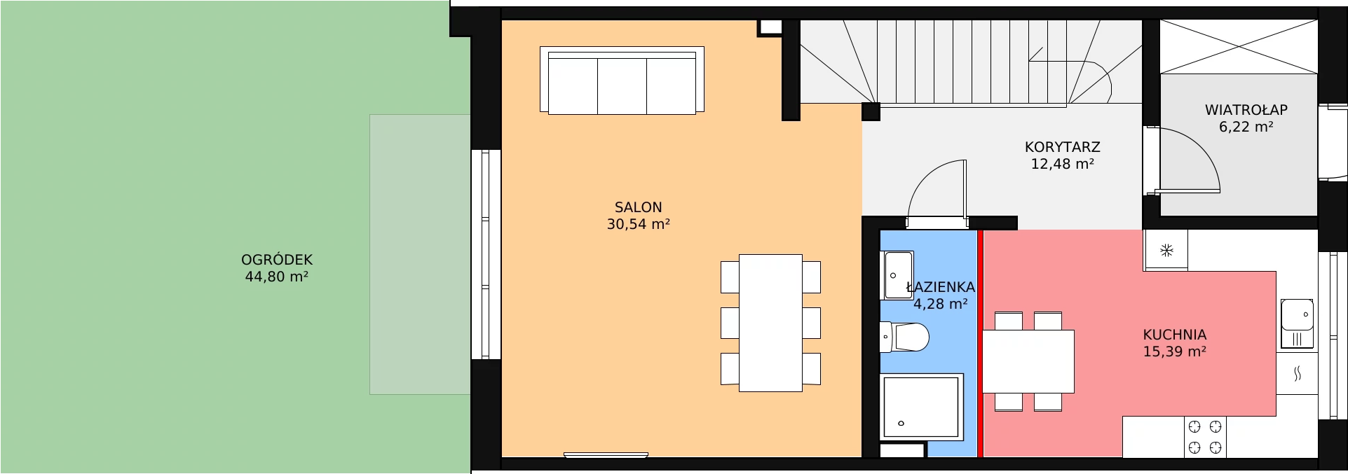 Dom 132,92 m², oferta nr 1D, Piękna Warka, Warka, ul. Owocowa